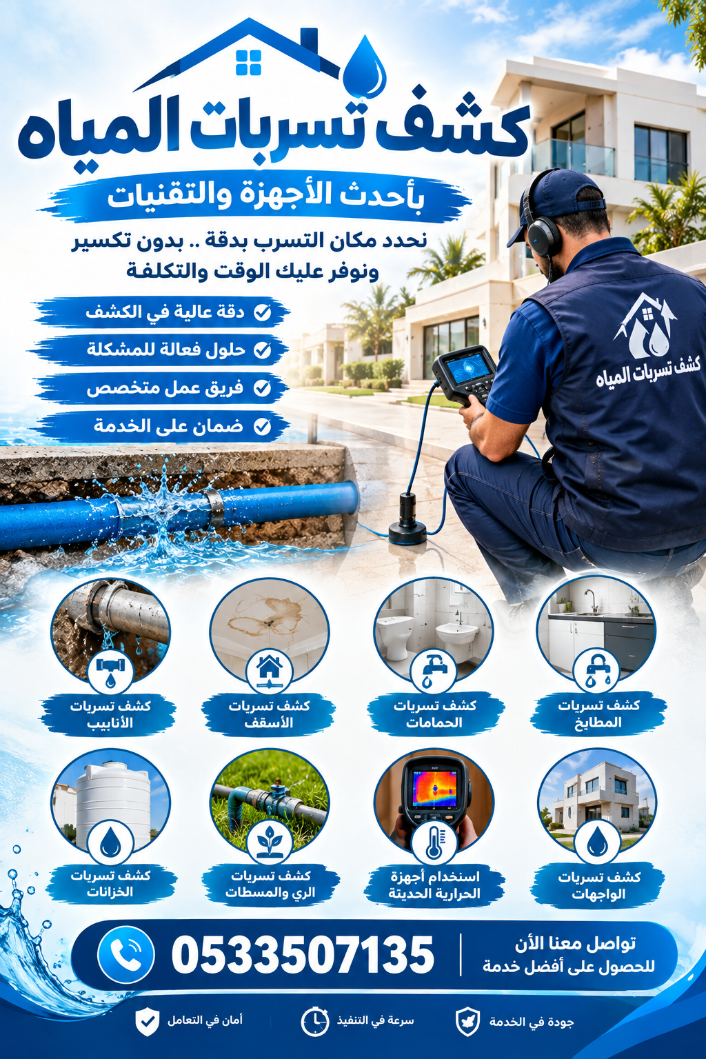 كشف تسربات المياه